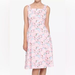 Orchid Blossom Lotus Flower Retro Pink & Blue Floral Dress Hot Topic